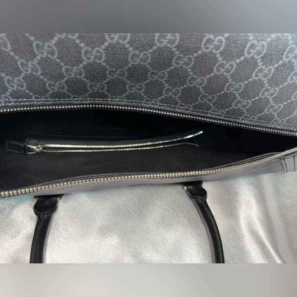 Gucci Gray and Black Monogram Briefcase. - Picture 9 of 14